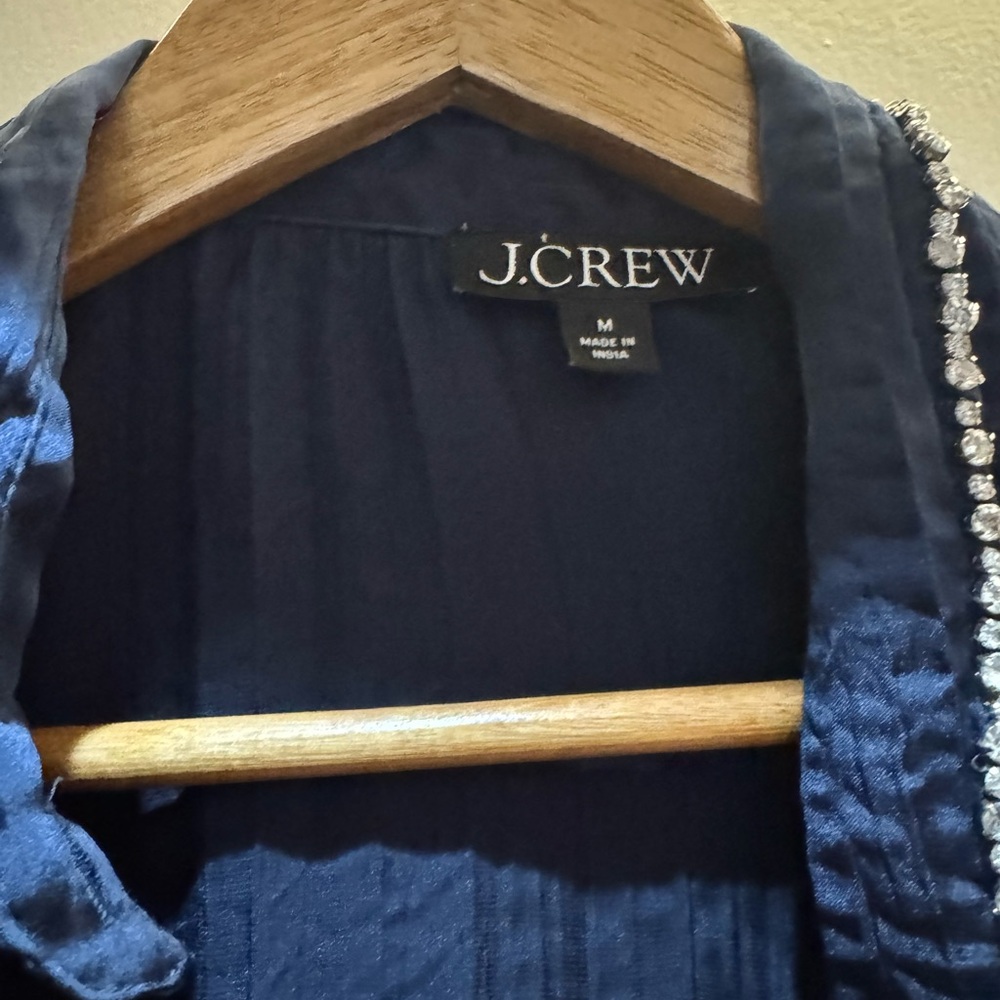 J. Crew Midnight Blue Dress with Crystal Accents